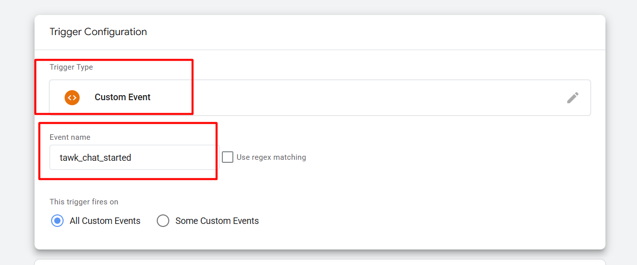 custom event setup