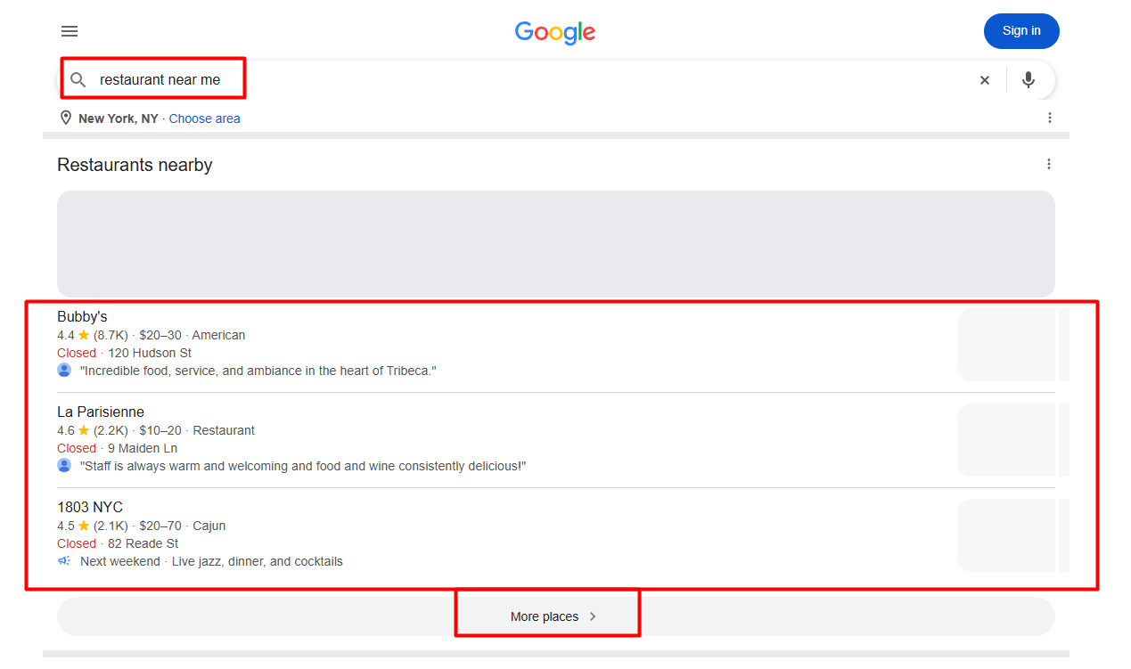 Local Search Result