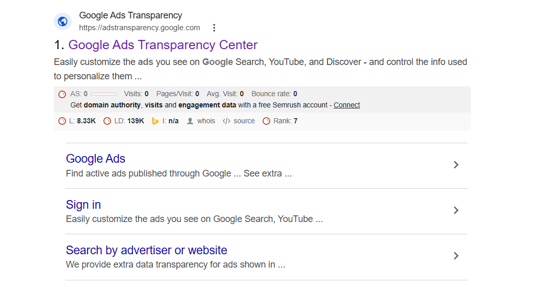 Google Ads Transparency Center 