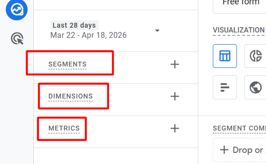 Segments Dimensions Metrics